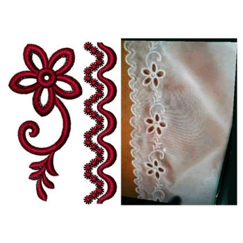 Ivory Galloon Lace Embroidery Design DST 25618