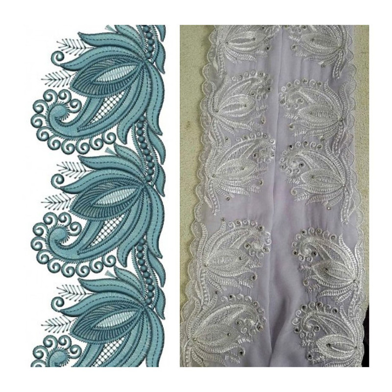 Beautiful Dress Border Embroidery Design 25778