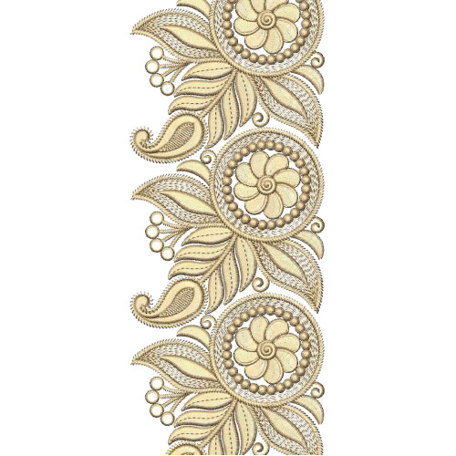 Bedsheet Border Embroidery Design 25785
