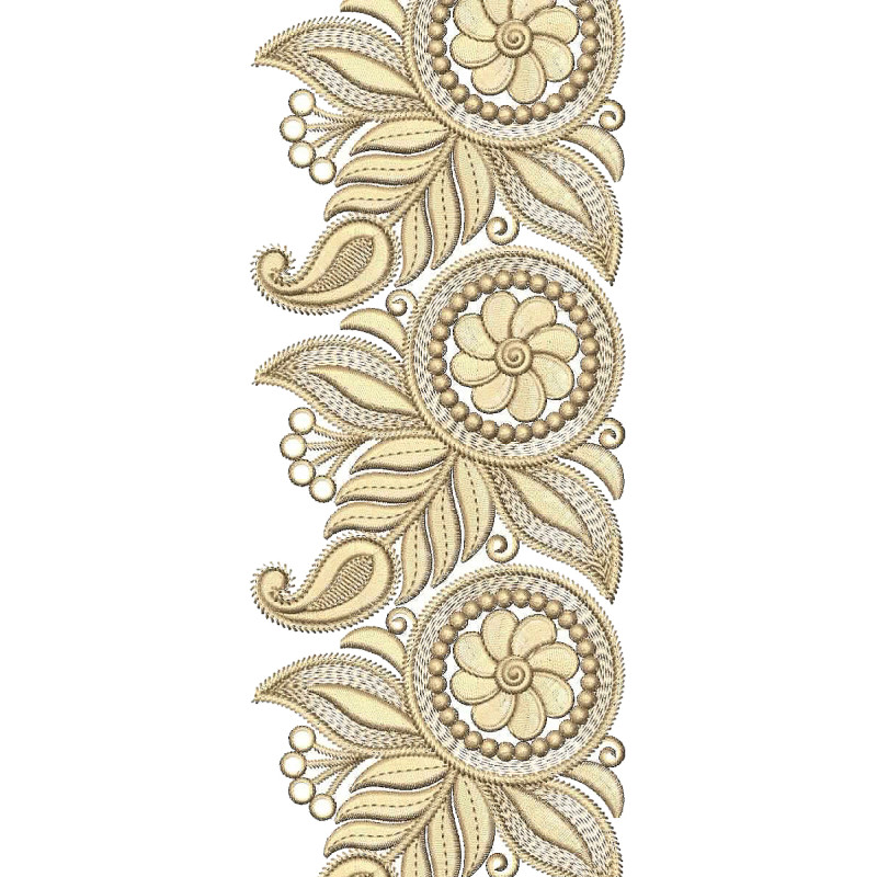 Bedsheet Border Embroidery Design 25785