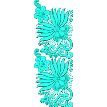 Lotus Design Lace In Machine Embroidery 25810