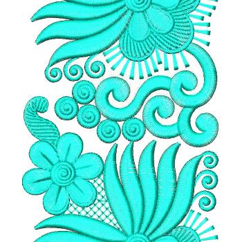 Lotus Design Lace In Machine Embroidery 25810