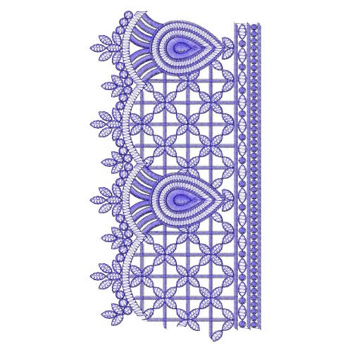 Designer Purple Lace Embroidery Design 25826