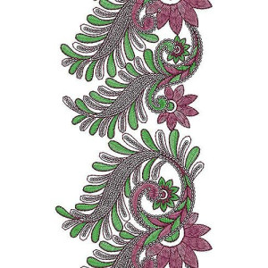 Nice Sequins Embroidery Lace Border Design 2909