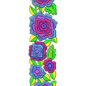 Vibrant Color Embroidery Lace Design 3013