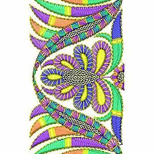 Awesome Combination Of Sequins & Flat Embroidery Design 3043