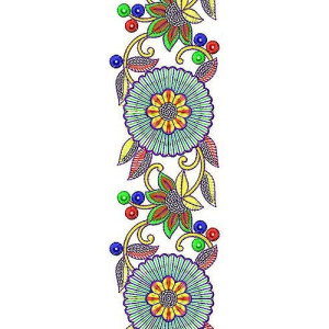 Bright Color Border Embroidery 3055
