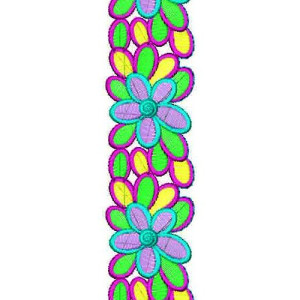 3225 Lilies Flower Pattern Embroidery Lace Design