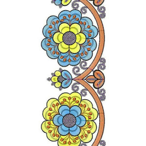 Flat & Sequin Embroidery Border Design 3239