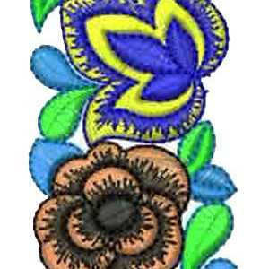 Vibrant Floral Repeating Dress Border Embroidery Design