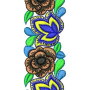 Vibrant Floral Repeating Dress Border Embroidery Design
