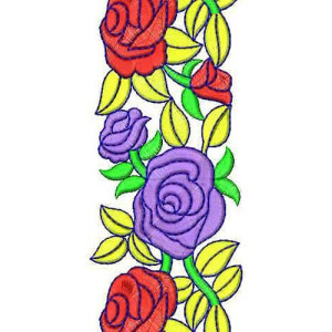 Rose Floral Designer Border Embroidery Design