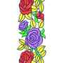 Rose Floral Designer Border Embroidery Design