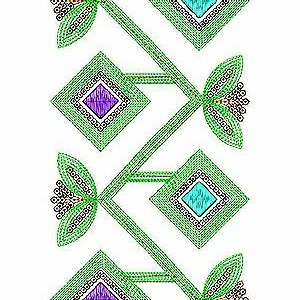 Geometrical Sequins Lace Border Belt Embroidery Design