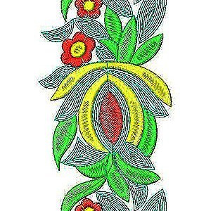 Heavy Cording Flat Embroidery Lace Border Design