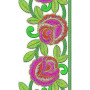 Beautiful Rose Bold Floral Embroidery Lace Border Design