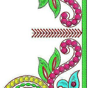 Special Mirror Handwork Stitch Lace Border Brocade Embroidery Design