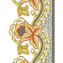 China Rose Floral Lace Border Brocade Design