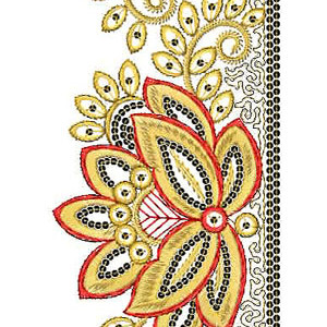 Pashtun Embroidery Sequins Lace Border Brocade