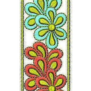 Vibrant Look Lace Border Brocade Embroidery Design
