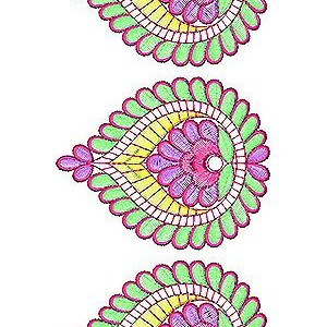 Embroidery Kaftan Sleeve Lace Border