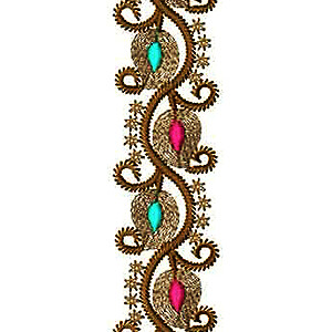 Kashmiri Wedding Lace Embroidery Design