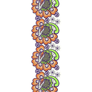 Woven Kutch Work Pattern Lace Design