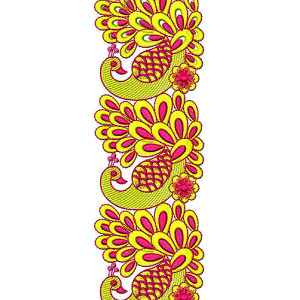 Peacock Art Lace Embroidery Design