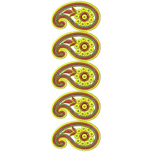 Sequins Paisly Pattern Lace Embroidery Design