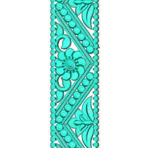 Wide Ribbon Border Lace Embroidery Design