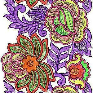 Hyderabad Fashion Border Velvet Fabric Embroidery Design