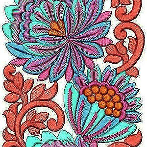 Floral Pattern Embroidery Lace Border Design