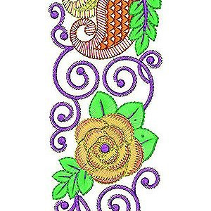 Copper Fabric Lace Border Brocade Embroidery Design