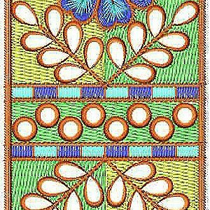 Pashtun Embroidery Style Lace Border Brocade Design