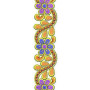 Flora Motif Small Border Brocade Lace Embroidery Design