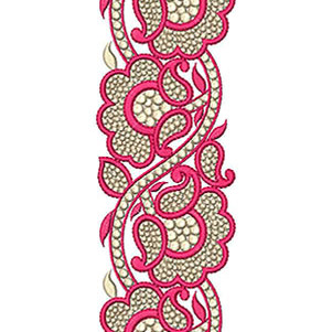 Cotton T-Shirt's Lace Embroidery Design