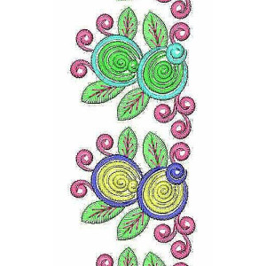 Pashtun Embroidery Style Long Stitching Lace Border Embroidery Design