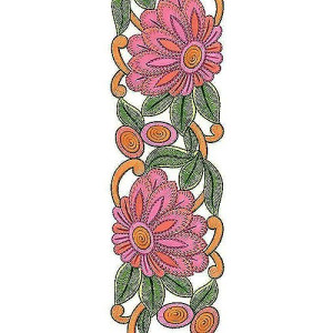 Bhagalpuri Velvet Fabric Lace Border Brocade Embroidery Design