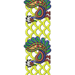8287 Peacock Lace Embroidery Design