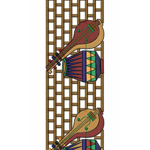 8294 Musical Instruments Lace Embroidery Design