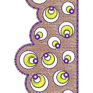 Bubbles Style Rhinestone Embroidery Border Lace Design