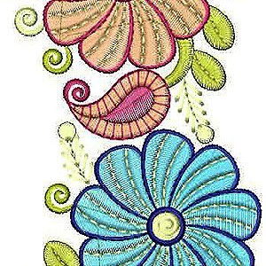 Too Vibrant ColorFull Lace Border Embroidery Design