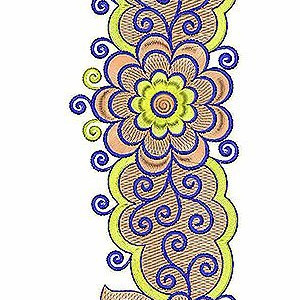 Latest Walima Bridal Dress Border Embroidery Design