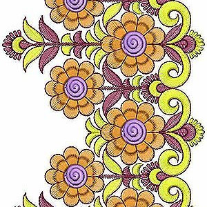 Bridal Dress Design For Girls Border Embroidery Design 862