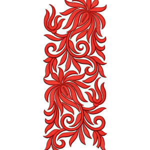 Tuscan Red Flower Embroidery Pattern