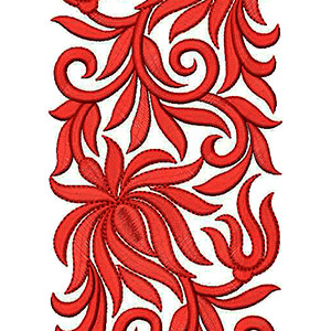 Tuscan Red Flower Embroidery Pattern