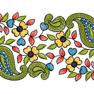 Attractive Paisley With Tiny Floral Lace