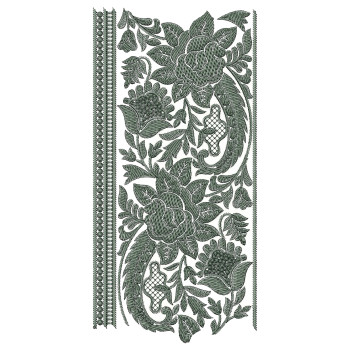 Banarasi Jacquard Saree Border Embroidery Design 25103