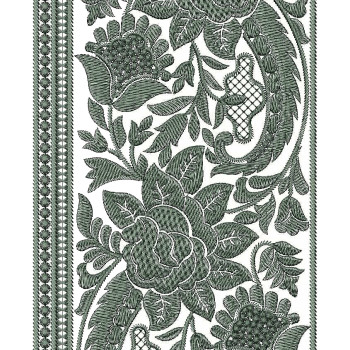 Banarasi Jacquard Saree Border Embroidery Design 25103