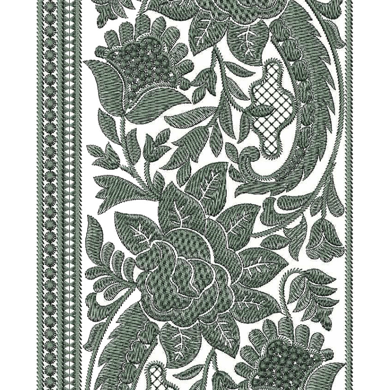 Banarasi Jacquard Saree Border Embroidery Design 25103